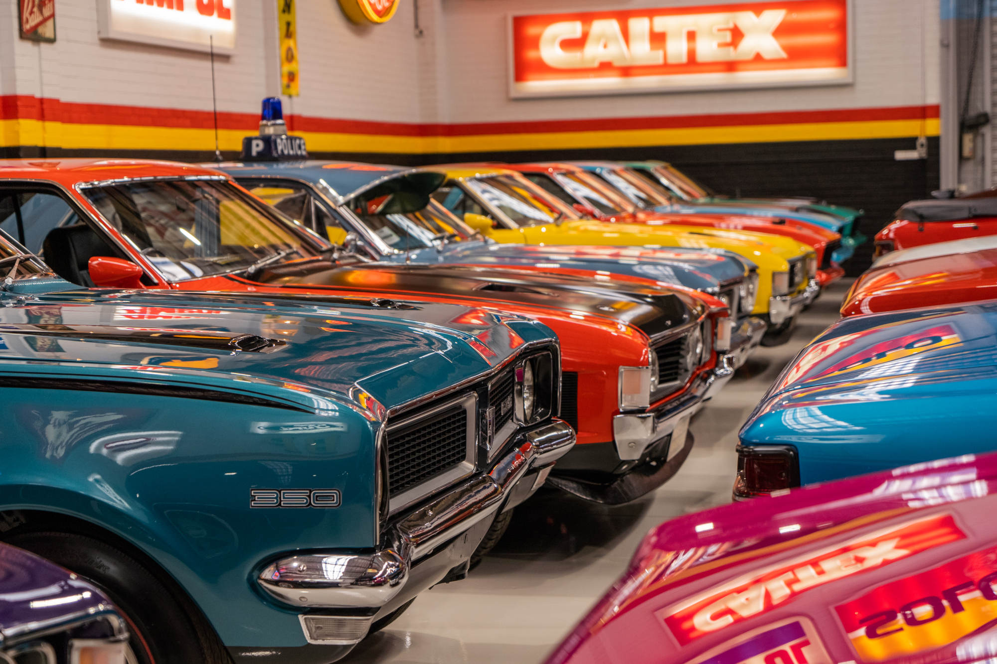 Muscle Car Warehouse Interior Banner