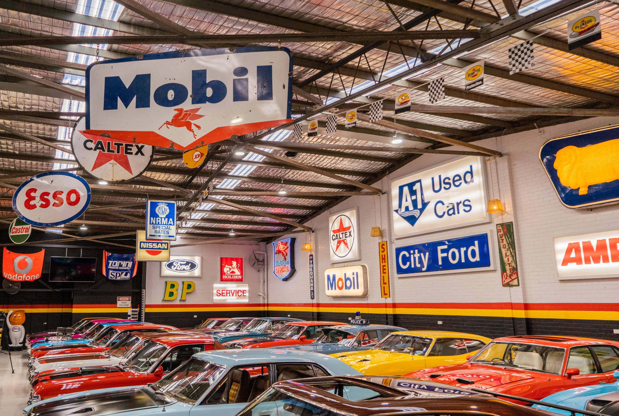 Muscle Car Warehouse Interior Banner