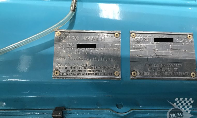 Ford Falcon XB GT Aqua Blue Serial Number | Muscle Car Warehouse