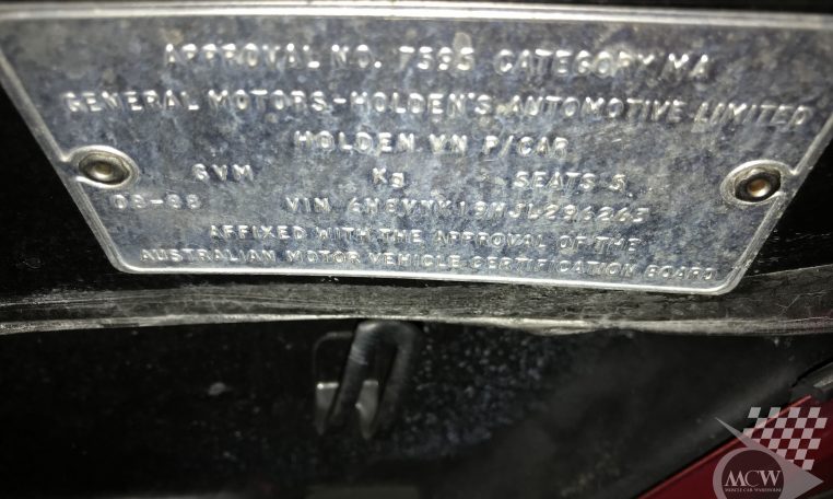 HSV VN SS Group A Commodore Replica Serial Number | Muscle Car Warehouse