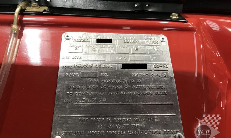 Ford Falcon XW HO PH2 Track Red Serial Number | Muscle Car Warehouse