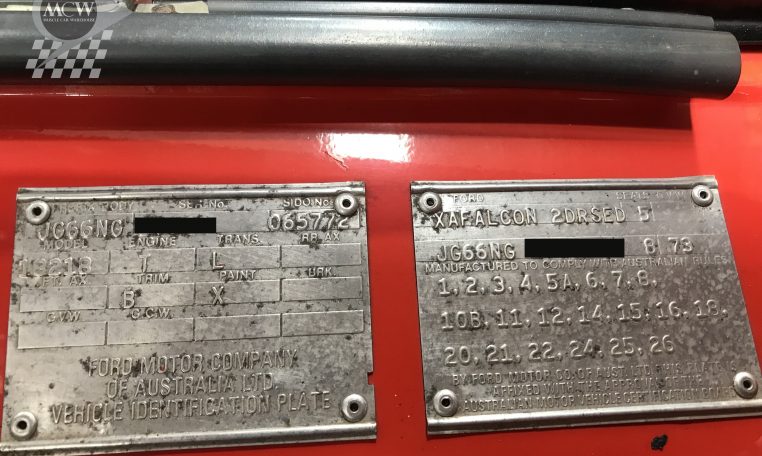 Ford Falcon XA GT RPO Coupe Serial Number | Muscle Car Warehouse