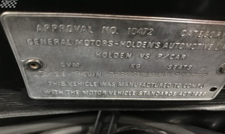 Holden Commodore VS SS Serial Number | Muscle Car Warehouse