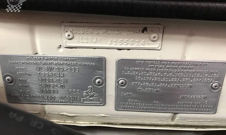 Holden VL Commodore Berlina Numbers | Muscle Car Warehouse