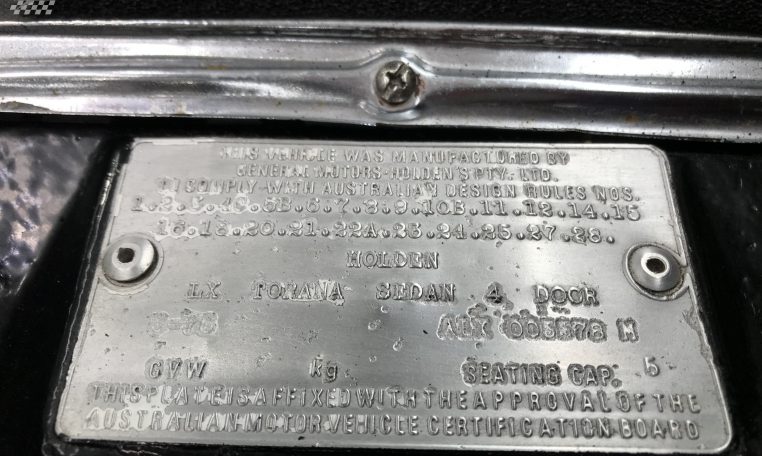 Holden Torana SLR/5000 Replica Number | Muscle Car Warehouse