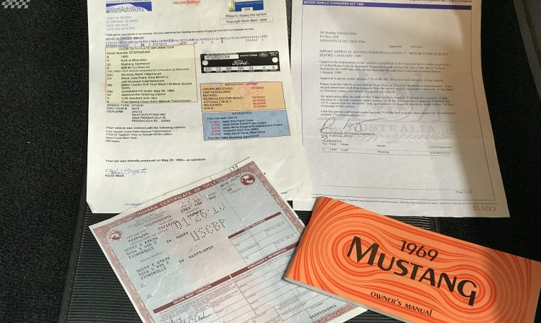 Ford Mustang 428 Cobra Jet Papers | Muscle Car Warehouse